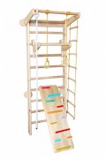 Babygrai 9115 Спортивный уголок Babygrai из сосны 225см с турничком и ребристой доской фото